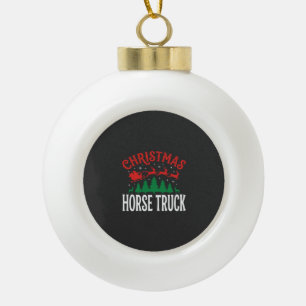 Christmas Horse Truck Santa Sleigh Ceramic Ball Christmas Ornament