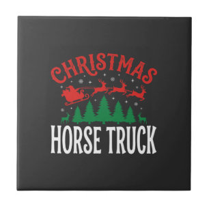 Christmas Horse Truck Santa Sleigh Ceramic Tile