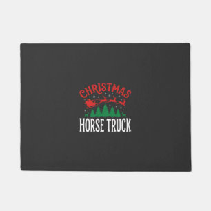 Christmas Horse Truck Santa Sleigh Doormat
