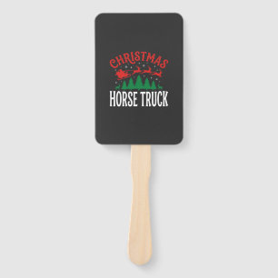 Christmas Horse Truck Santa Sleigh Hand Fan