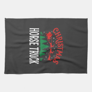 Christmas Horse Truck Santa Sleigh Kitchen Towel