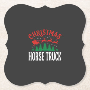 Christmas Horse Truck Santa Sleigh Paper Coaster