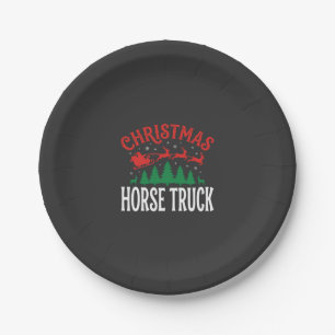 Christmas Horse Truck Santa Sleigh Paper Plates