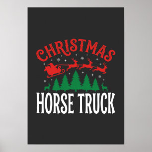 Christmas Horse Truck Santa Sleigh Poster