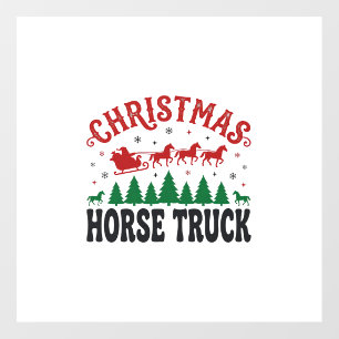 Christmas Horse Truck Western Santa Sleigh Design Floor Decals