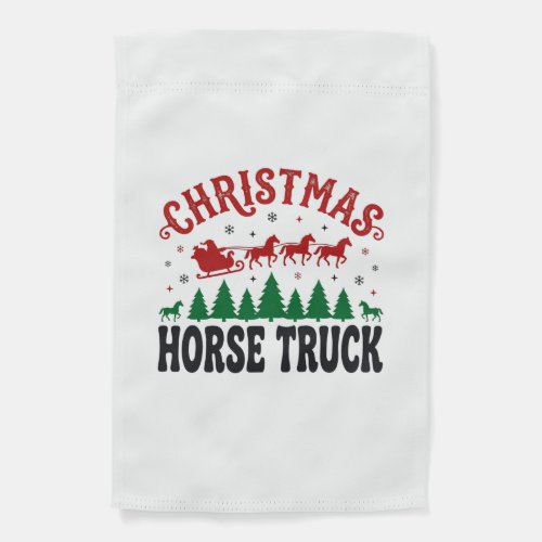 Christmas Horse Truck Western Santa Sleigh Design Garden Flag