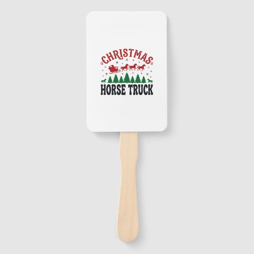 Christmas Horse Truck Western Santa Sleigh Design Hand Fan
