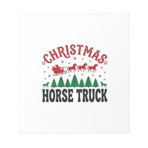 Christmas Horse Truck Western Santa Sleigh Design Notepad