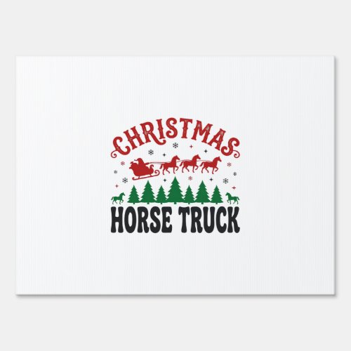 Christmas Horse Truck Western Santa Sleigh Design Sign