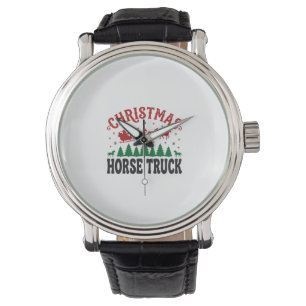 Christmas Horse Truck Western Santa Sleigh Design Watch