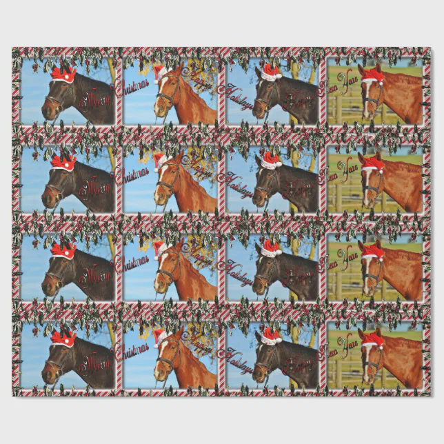 Christmas Horse Wrapping Paper | Zazzle