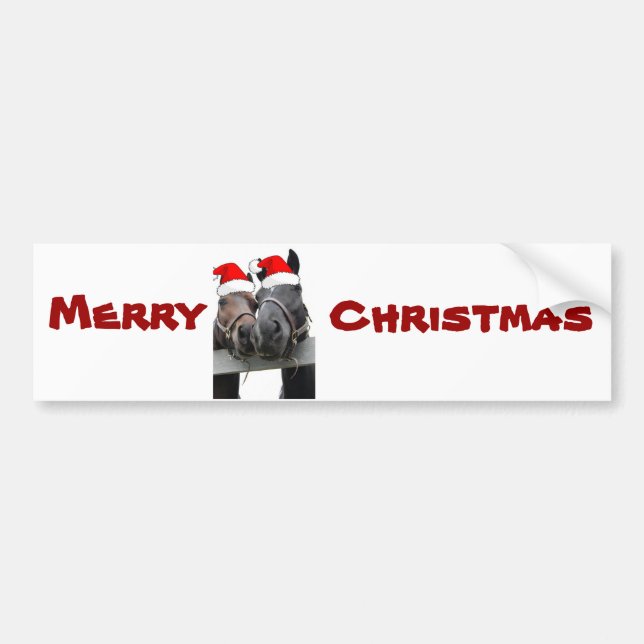 Christmas Horses Bumper Sticker (Front)