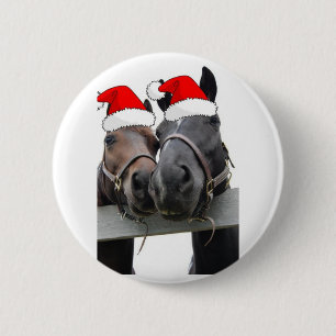 Christmas Horses Button