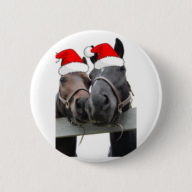 Christmas Horses Button (Front)