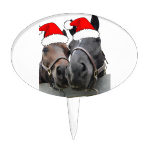 Christmas Horses Cake Topper