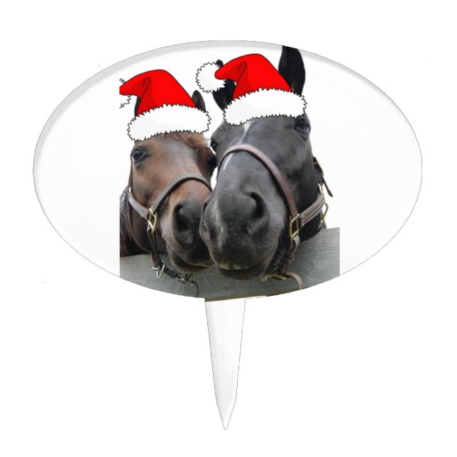 Christmas Horses Cake Topper (Front)