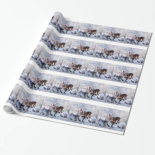 Christmas Horses Gift Wrap Paper Zazzle