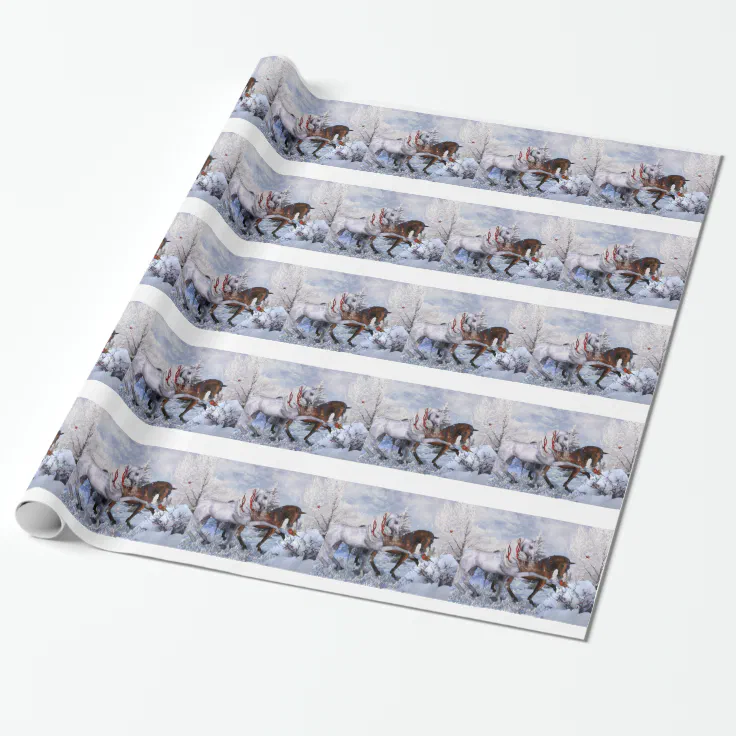 Christmas Horses Gift Wrap Paper Zazzle