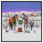 Christmas Horses in Snow Fabric