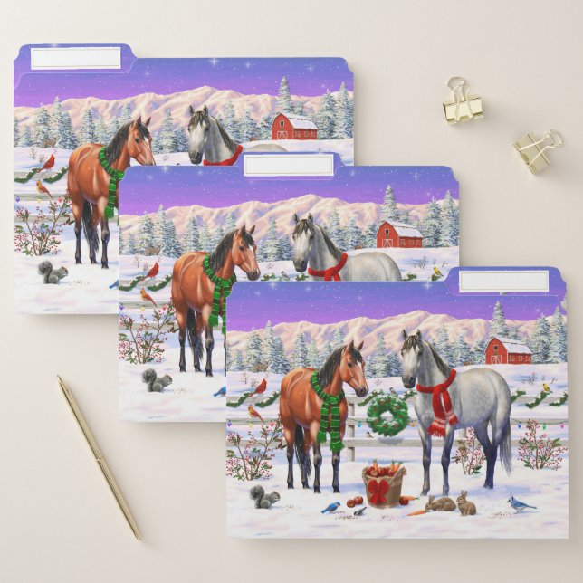 Christmas Horses in Snow File Folder (Set)