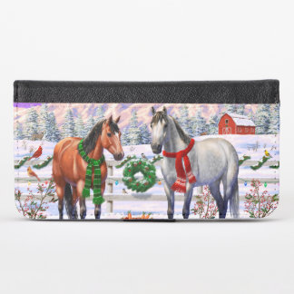 Christmas Horses in Snow iPhone X Wallet Case