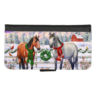 Christmas Horses in Snow iPhone 8/7 Wallet Case