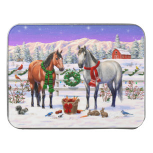 Christmas Horses in Snow Jigsaw Puzzle