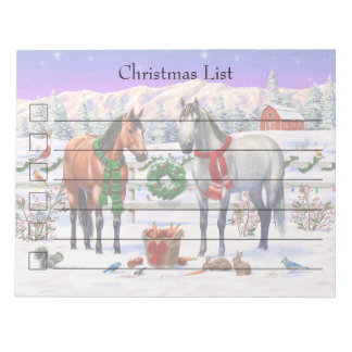 Christmas Horses in Snow Notepad