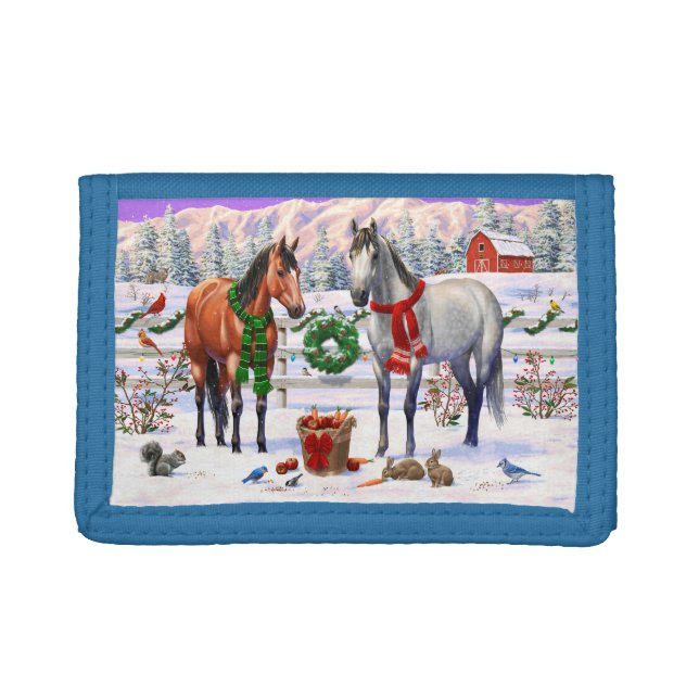 Christmas Horses in Snow Trifold Wallet (Front)
