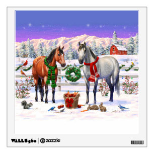 Christmas Horses in Snow Wall Decal