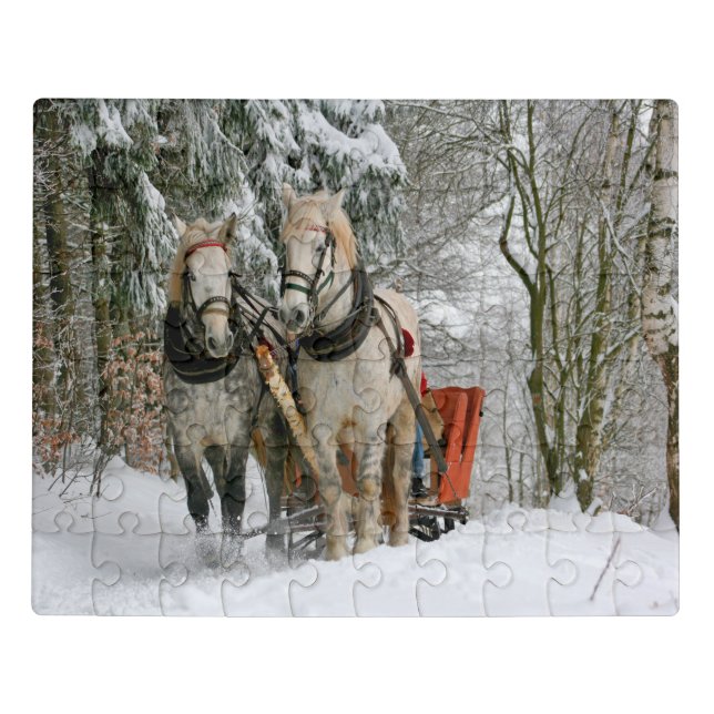 Christmas horses jigsaw puzzle (Puzzle Horizontal)