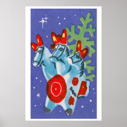 Christmas Horses - Matchbox Print - Aesthetic Wall