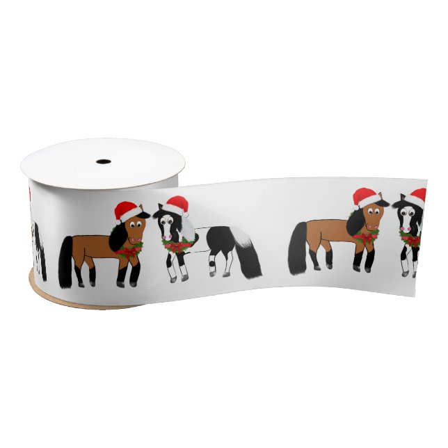 Christmas Horses Satin Ribbon (Spool)