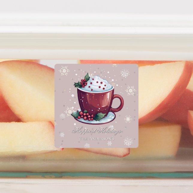 Christmas Hot Chocolate | Blush Pink Baking Labels (Affixed)