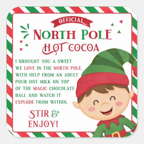 Christmas Hot Chocolate bomb Gift sticker for kids