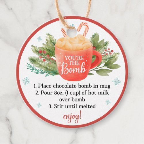 Christmas Hot Chocolate Bomb Holiday Gift Tags