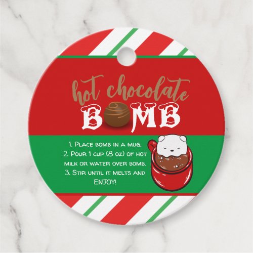 Christmas Hot Chocolate Bomb Instructions Favor Tags