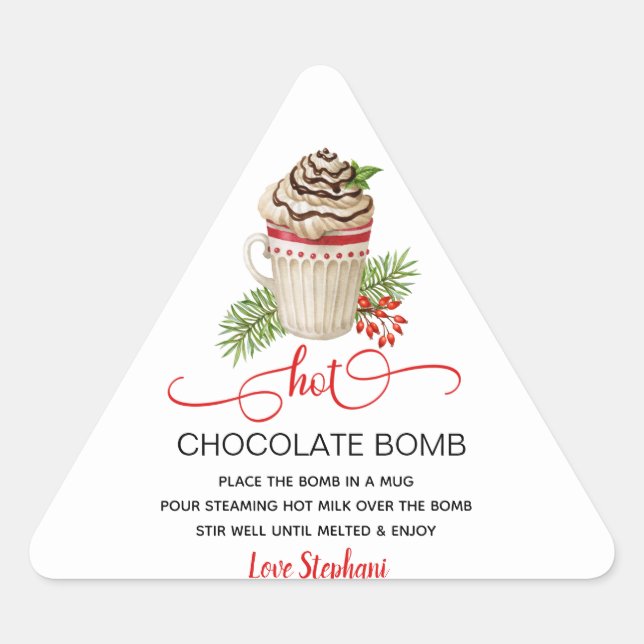 Christmas Hot Chocolate Bomb Stickers (Front)
