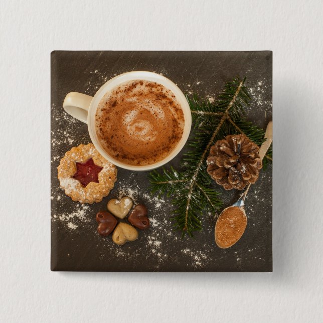 Christmas Hot Chocolate Button (Front)