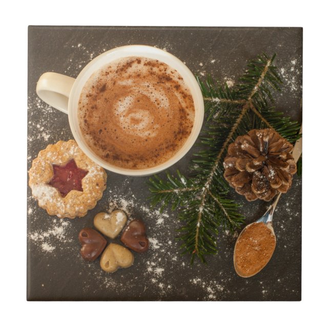 Christmas Hot Chocolate Ceramic Tile (Front)