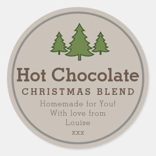 Christmas Hot Chocolate diy gift sticker