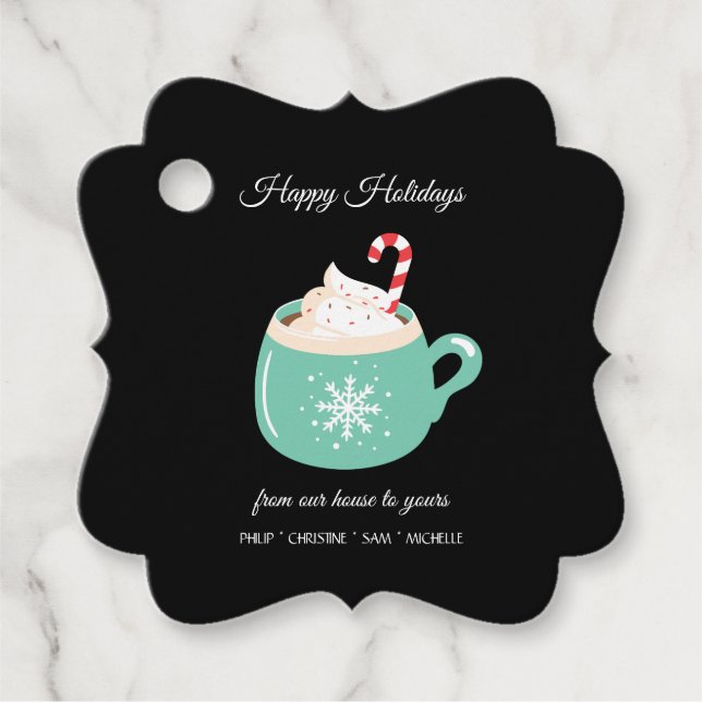 Christmas Hot Chocolate Favor Tags (Front)