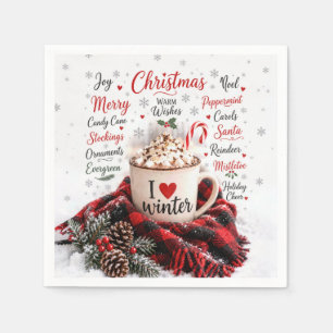 Christmas Hot Chocolate with Word Cloud Napkins