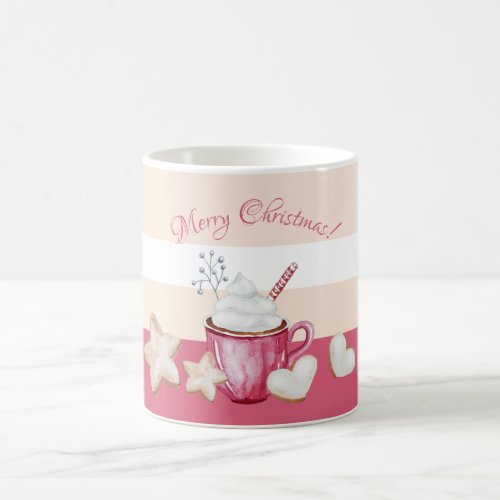 Christmas Hot Cocoa And Cookies Watercolor Coffee Mug