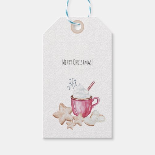 Christmas Hot Cocoa And Cookies Watercolor Gift Tags