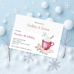Christmas Hot Cocoa And Cookies Watercolor Invitation