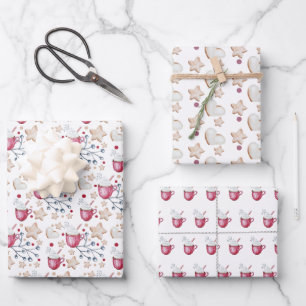 Christmas Hot Cocoa And Cookies Wrapping Paper Sheets
