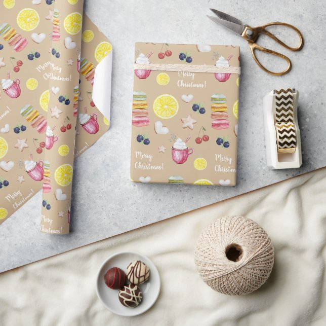 Christmas Hot Cocoa And Good Wishes Wrapping Paper (Crafts)