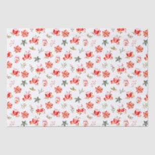 Christmas Hot Cocoa and Red Poinsettias Tissue Paper