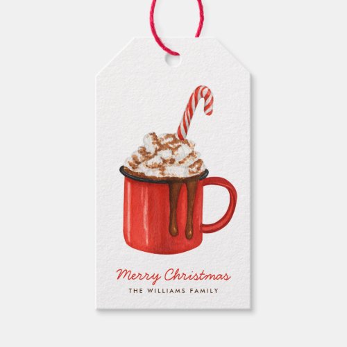 Christmas Hot Cocoa  Candy Cane Gift Tags